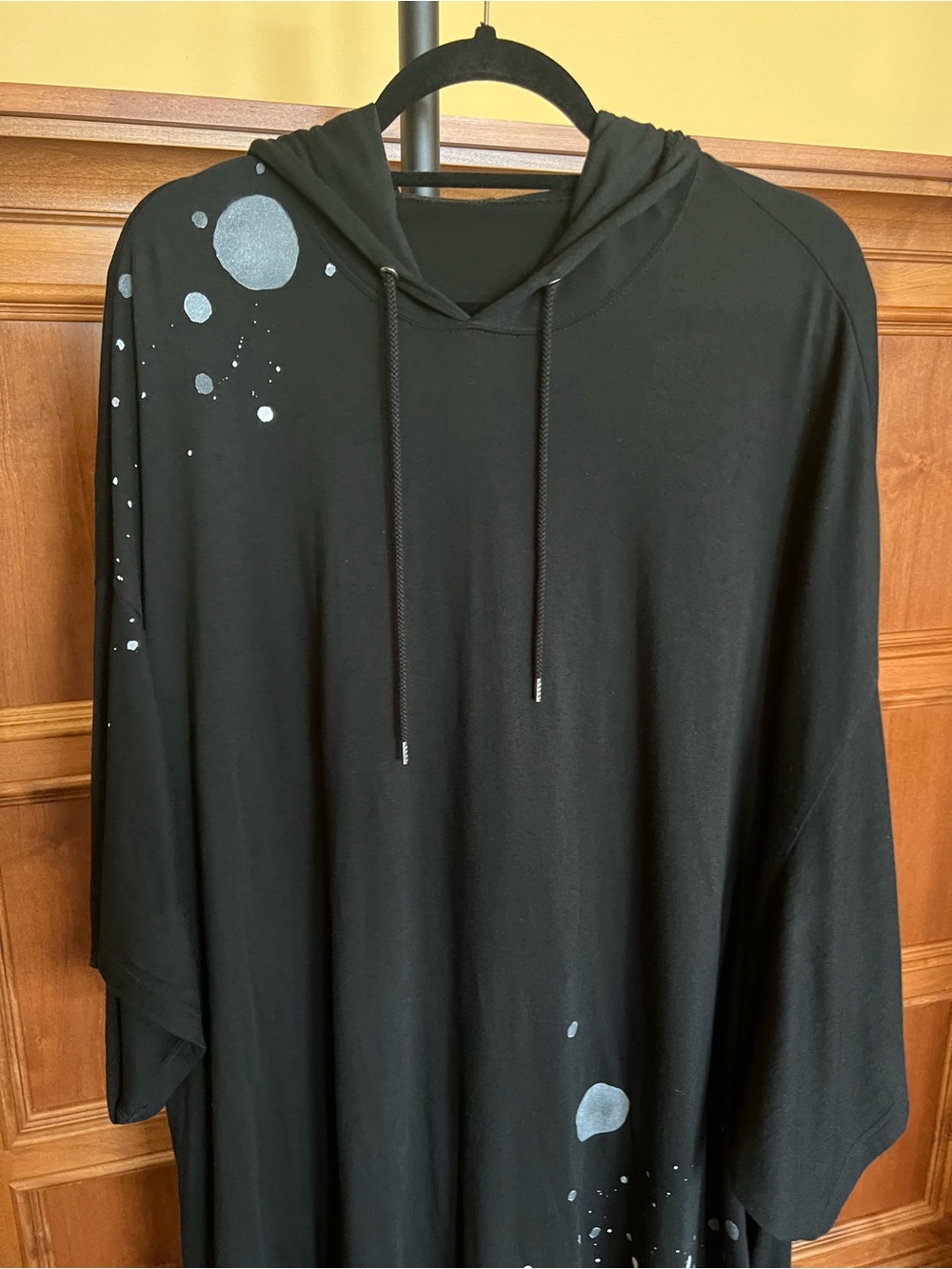 Yohji Yamamoto Jersey Jumbo Shirt with Hood Splash Pattern Black Size 3 (M/L) - Picture 4 of 16
